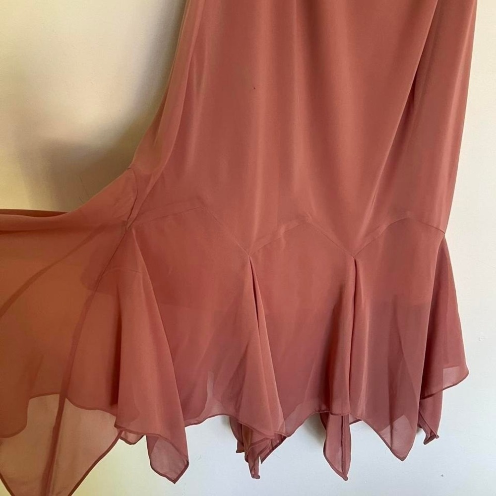 Y2K Plus Size Fairy Pink Handkerchief Hem Sequin Detail Midi-Maxi Dress - Picture 4 of 7